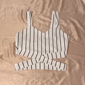 Women’s XSmall pin striped black and white cropped top